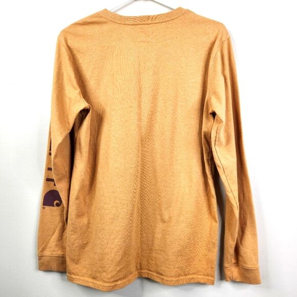 Carhartt Womens Original Fit Long Sleeve Crew Neck Spellout Tee Medium - Picture 2 of 5